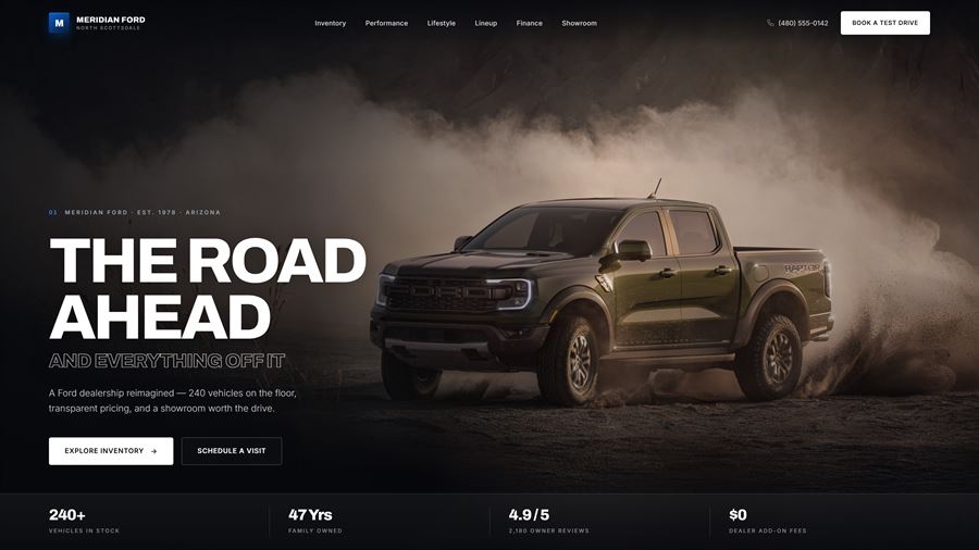 Meridian Ford concept homepage