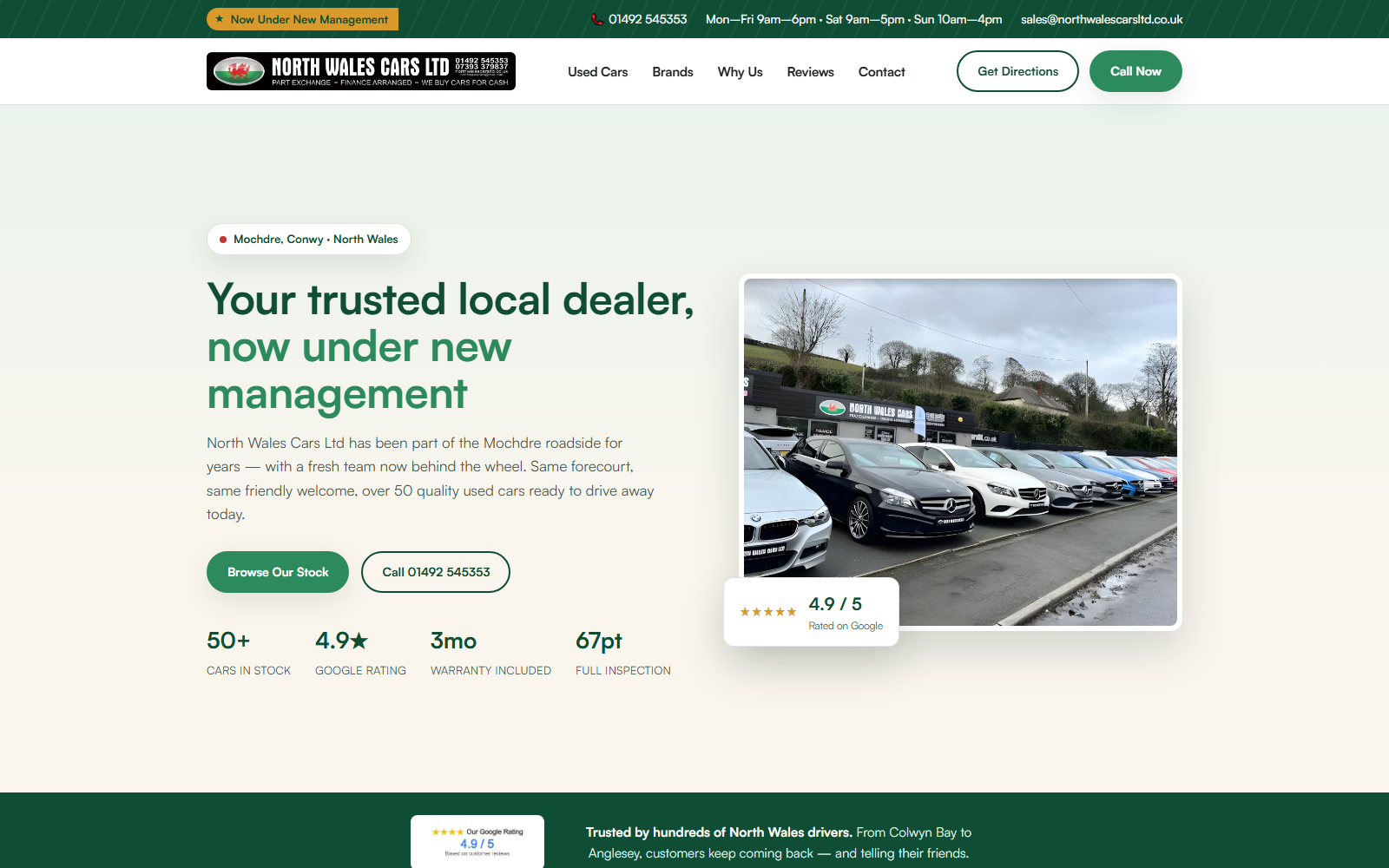 Preview of the North Wales Cars concept website